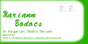 mariann bodocs business card